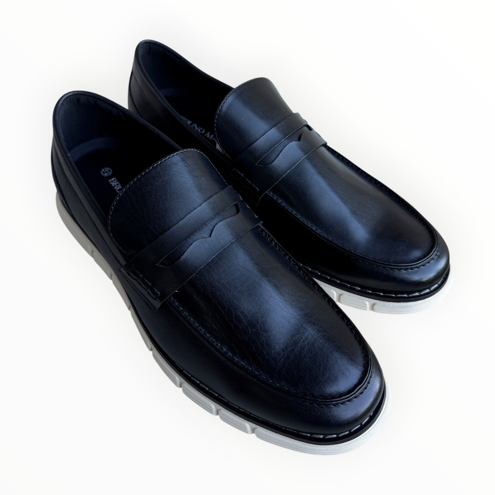 Bruno Marc Penny Loafers Men Size 13 Black New Slip On Dress Shoes SBLS2349M